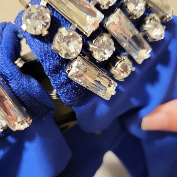 NWT Marina rhinestone collar jewel neck dress - Picture 2 of 2